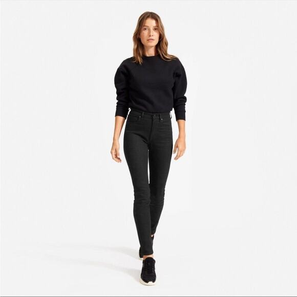 Everlane High Rise Authentic Stretch Skinny Ankle Jeans Washed Black - Picture 1 of 8